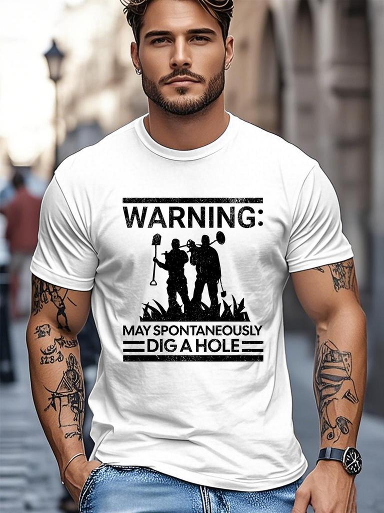 Men'S T-Shirt | Digging Hole Meme, Outdoor Play Meme, Illustration, Printed Fabric, Comfortable And Suitable for Daily Leisure And Outdoor Sports, Out