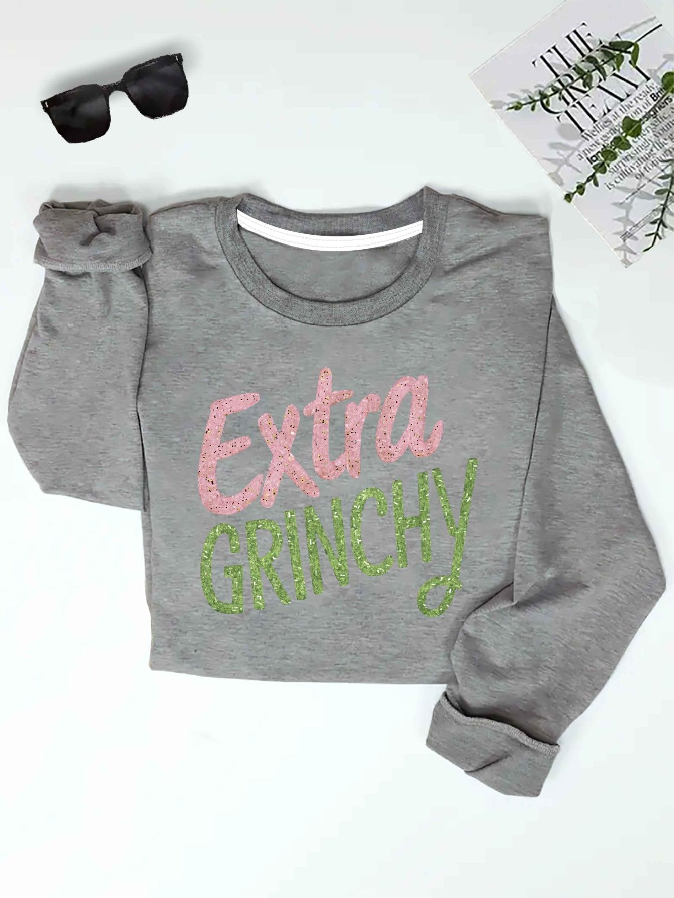

EXTRA GRINCHY playful design women s sweatshirts XXL сірий