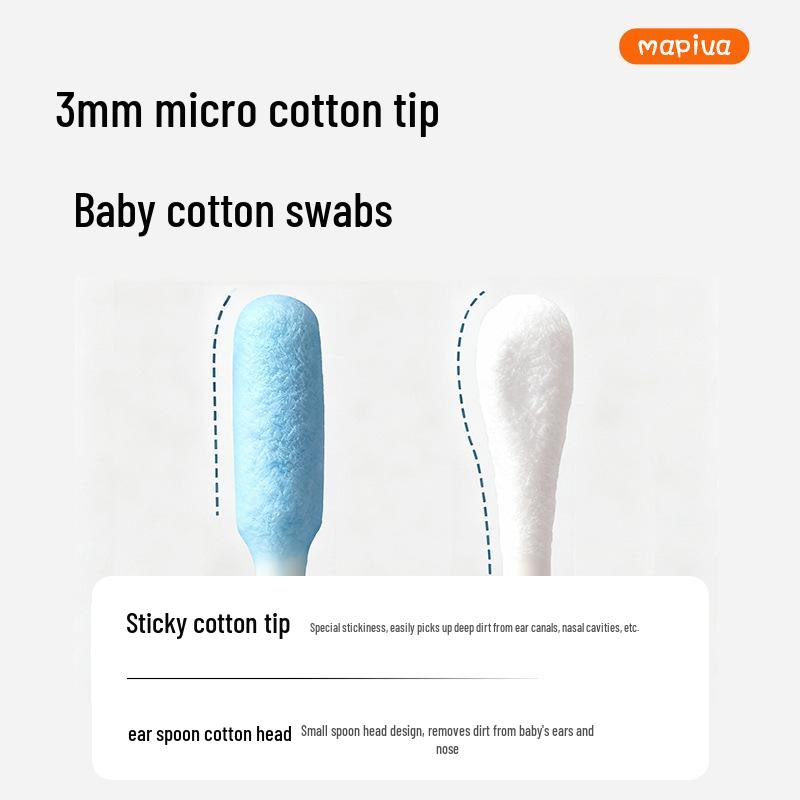 Pulitore Auricolare per Bambini Cotone Stick a Doppia Estremità - Rimuovi Cerume Confezionato Singolarmente