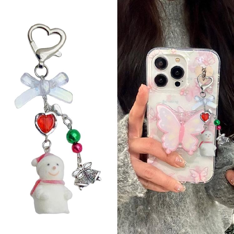 Creative Fun and Lovely Snowman Keychain Charm Pendant Fashion Accessory for Crafting and Festive Holiday Decorations