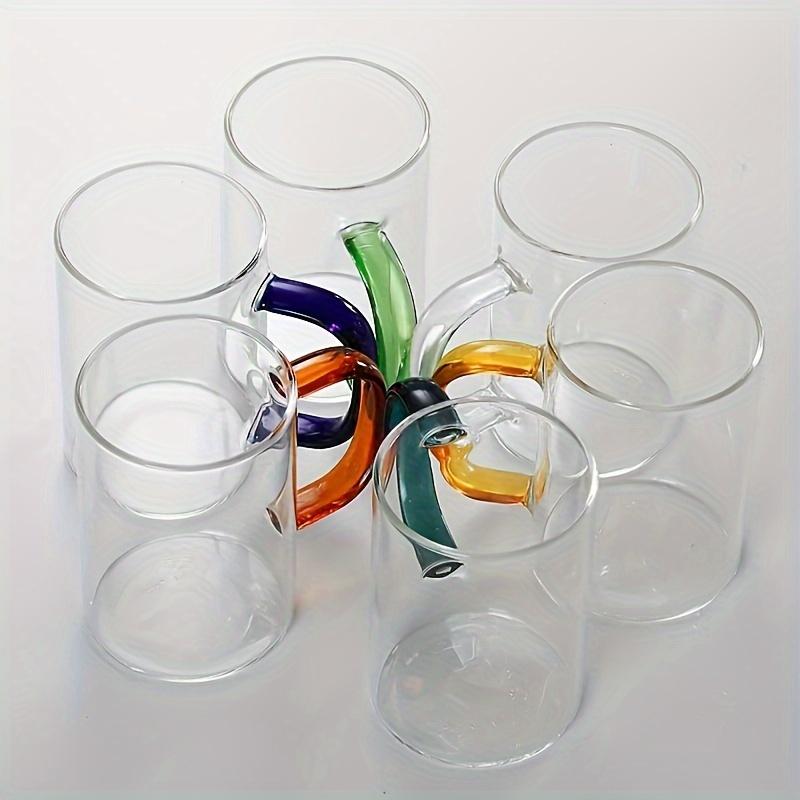 6pcs Glass Cups With Handle High Borosilicate Glass Water Cup Iced Coffee Cups 10.14oz Drinking Glasses For Juice Milk Tea And More Summer Winter Drin
