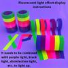 6 ks Neonově zářící páska, 6 barev - Vodotěsná, UV reaktivní fluorescenční samolepka, Reflexní bezpečnostní výstražná páska