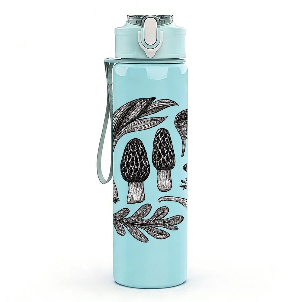 1PC Panda Bamboo Silhouette 750ml Color Plastic Sports Water Bottle Leakproof Flip Straw Lid Suitable for Sports Office Home Use