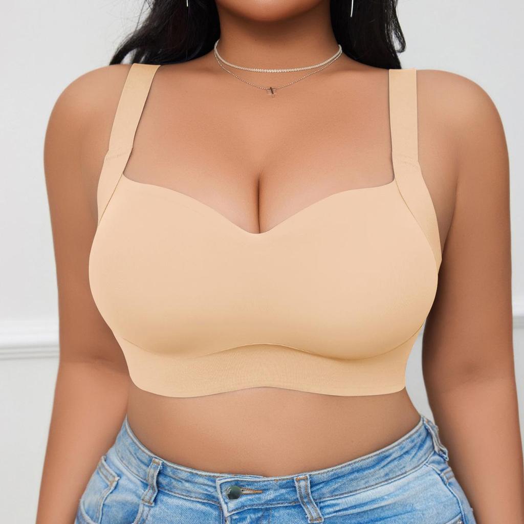 Plus Size Women's Seamless Breathable Push-Up Sports Bra with Supportive Beautiful Back Design