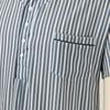 Men Casual Short Sleeve V-neck One-piece Striped Nightgown Leisure Loose Bathrobe Comfortable Homewear