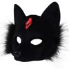 Halloween Fox Tail Collar Set Masquerade Half-Face Fox Mask Halloween Accessories Cos Props