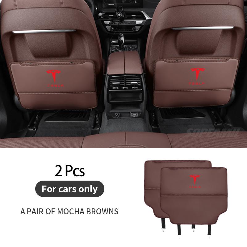 Tesla Model 3 Model Y Model S Model X Car Seat Back Storage Bag Organizer Seat Rear Anti-wear Backrest Protection Anti-kick Pad