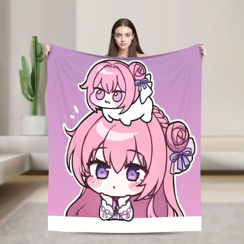 Cute Fanart N-Nikke DORO Flannel Blanket Winter  Soft Warm Throw Blanket for Girls Boys Living Room Graphic Bedspread Bed Cover