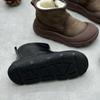 Damenstiefel Echtes Leder Winter Schneestiefel Fell Damen Plateau Schuhe Slipper Damen Stiefeletten Plüsch Warm Winter Damenschuhe