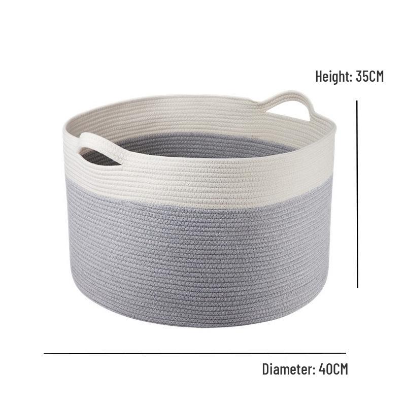 Korb aus gewebtem Baumwollseil im nordischen Stil für Wäsche, Spielzeug und Aufbewahrung