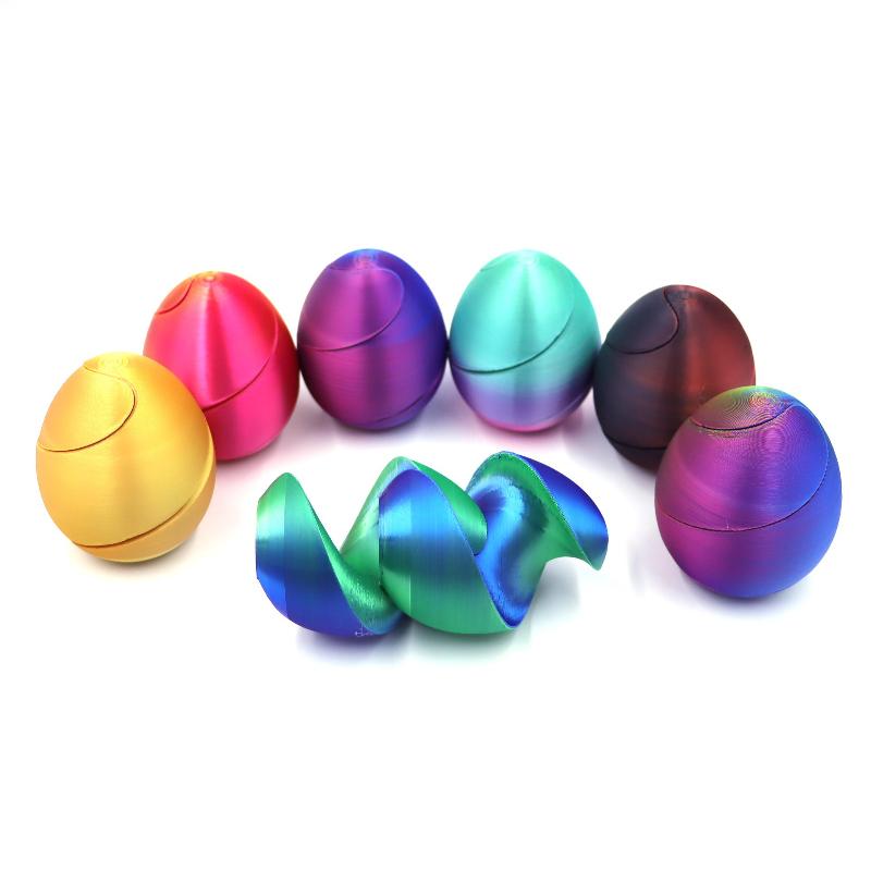 1pc 3D Printed Spiral Egg Fidget Toy Impossible Passthrough Sculpture 3D Printed Eggs Easter Basket Stuffer Filler Party Favors