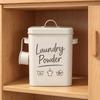 Rectangular Metal Washing Powder Canister with Handles DampresistantResistant Laundry Storage Tin