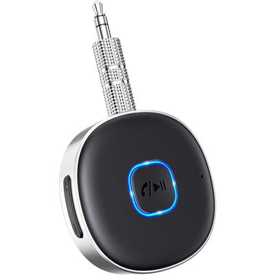 Mini Bluetooth Adapter Car, Wireless Car Bluetooth 5.0 Receiver for Home Stereo/Wired Headphones,Hands-Free Calls, Dual Connection, 16 Hours Playtime