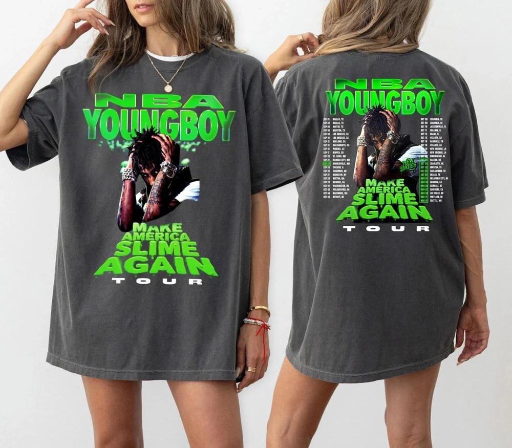 NBA Youngboy Masa 2025 Tour Dates Two Sided T-Shirt Rap Hip Hop Music Shirt Unisex T-Shirt XXXL