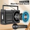 Retro kassettbandspelare med inspelning och inbyggd mikrofon, bärbar Bluetooth boombox, radioapparater med kassettband, USB-omvandlare, AC/DC-ström