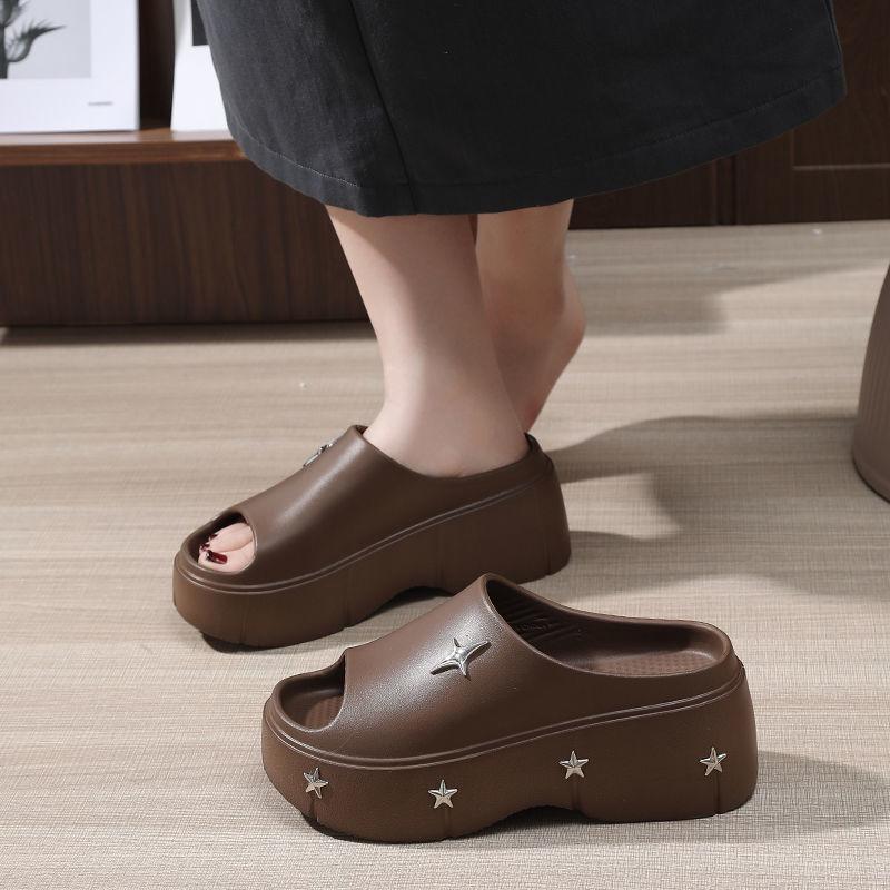 

Тапочки женские летние тапочки на платформе толстая подошва нескользящая уличное модное босоножки на танкетке 36-41