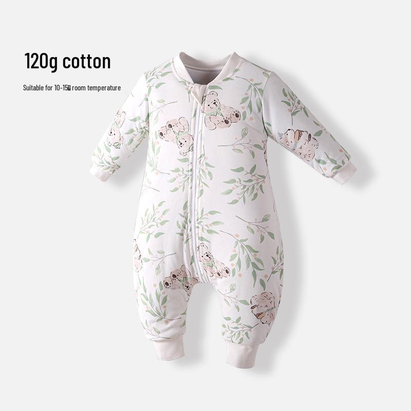 

Демисезонный стеганый хлопковый детский спальный мешок на молнии и с длинными рукавами, дизайн против переворотов, стиль с раздельными ножками (120г). 80 (9-15 months, 18-20 lbs)