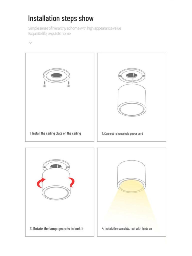 Ultra-Thin Adjustable Anti-Glare Ceiling Spotlight - No Punching Needed