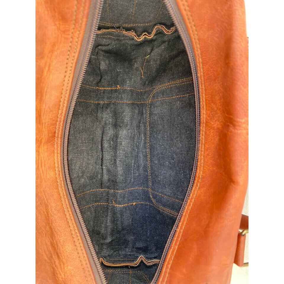 13" Leather Bag Travel Vintage Women's Gym Luggage Duffel Weekend Free Backpack