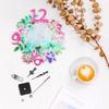 WTEMPO Large Clock Resin Mold Silicone DIY Wall Hanging Decorative Flower Clock Silicone Mold for Arabic Numerals Clock Making Home Decoration Crafts