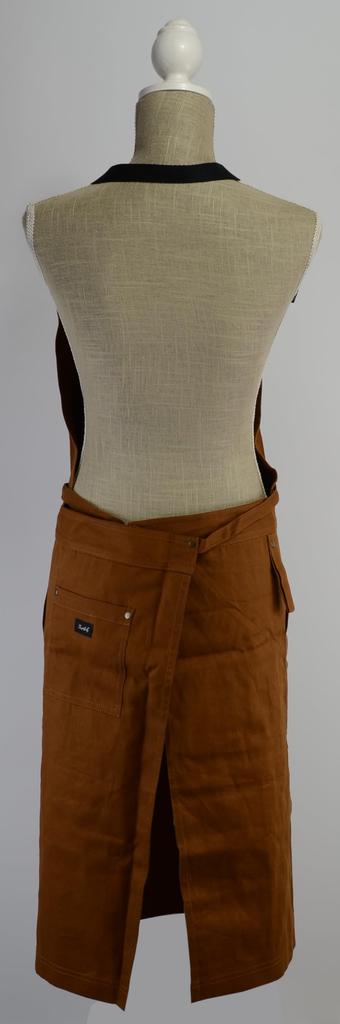 Friends Hill Długi Fartuch Stojak na Narzędzia Brązowy Halterneck [WS-115-23] Unisex,