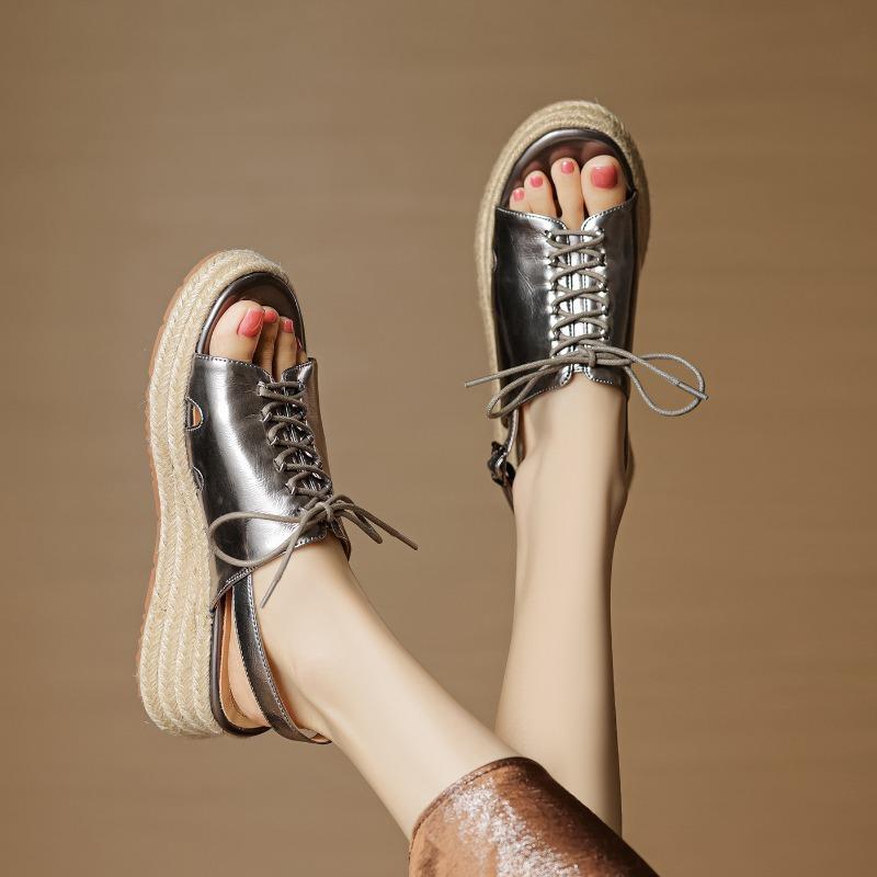 Sandals with Wedge Heels New Summer Outerwear Thick-soled Shoes