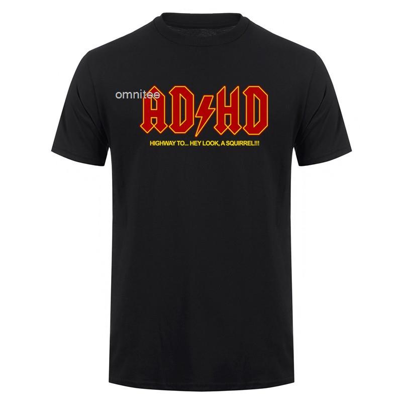 ADHD Grappig Hé Kijk Een Eekhoorn ADHD T-shirt Korte Mouw Verjaardagscadeaus Zomerstijl T-shirt Unisex Kleding HJ050