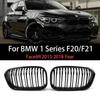 Front bumper racing radiator mesh grille for BMW 1 Series F20 F21 facelift 2015-2019 years, matte black glossy color