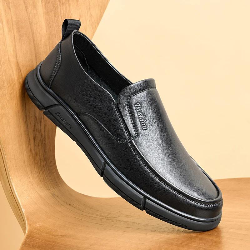 Fashionable New Men's Office Business Shoes Wear-resistant Soles Loafers High-quality Genuine Leather Shoes for Men