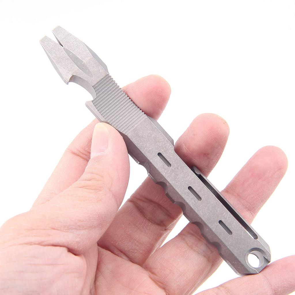 Hamans Titanium Prybar Crowbar Nail Puller Outdoor Survival with Pocket Clip Large Heavy Duty Lever EDC Tool Gray Multi-Function