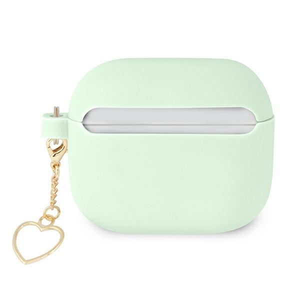 Guess Gua3Lschsn Airpods 3 Cover Zielony/Green Silicone Charm Heart Collection