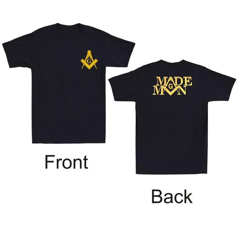 Masonic Chest Logo Made Man Square And Compass Freemason Vintage Men s T-Shirt 4XL