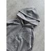Bluza z kapturem Y2K Harajuku Punk Gotycka Luźna z haftowanym amerykańskim naszywką Casual Podwójny kaptur High Street Retro Sportowa Sui