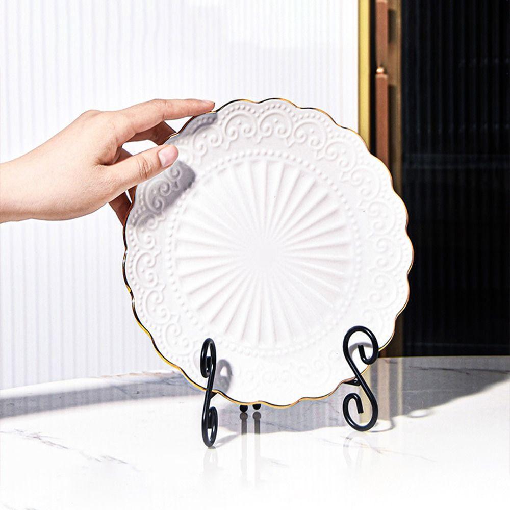 Iron Plate Stands Foldable Photo Pedestal Durable Metal Easel Rack  Bowl Picture Frame