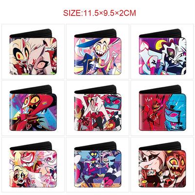 Hazbin Hotel Anime Peněženka Plnobarevný Tisk Skládací PU Kůže Peněženka pro Studenty Muže Ženy