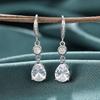 Huitan Graceful Crystal Cubic Zirconia Hanging Earrings for Women Temperament Elegant Engagement Wedding Bridal Earrings Zircon