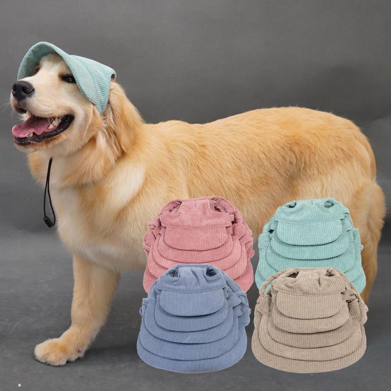 Cute Pet Baseball Cap Ear Hole Design Outdoor Sun Hat Dog Visor Cap for Golden Retriever Labrador Big Dogs Walking Travel Pet Accessories