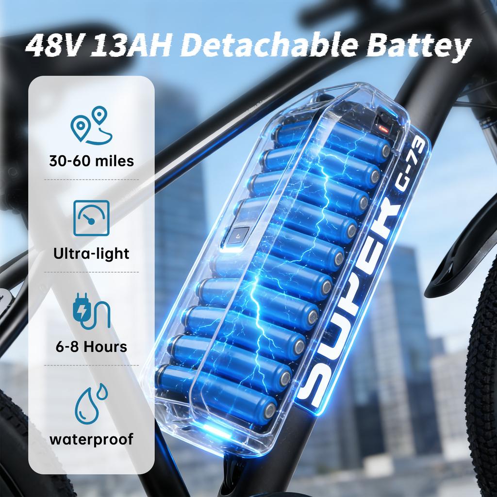 G73 Elektrické kolo pro dospělé, 250W48V13Ah Elektrické kolo pro venkovní jízdy.