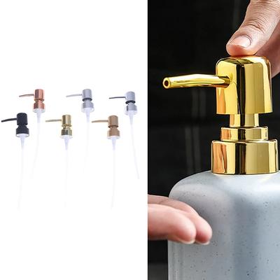 1set Soap Pump Liquid Pump Head Lotion Dispenser Head Push Type Round Head 28 Thread Bath Bottle Press Nozzle,ABS Lotion Tube
