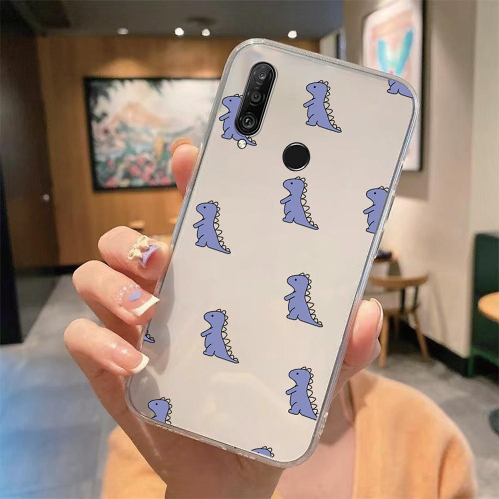 Phone Case For Huawei P30 P20 Lite Y6 Y7 P Smart 2019 Mate20 Lite Colorful Leopard Transparent Clear Marble Print Dinosaur Cover