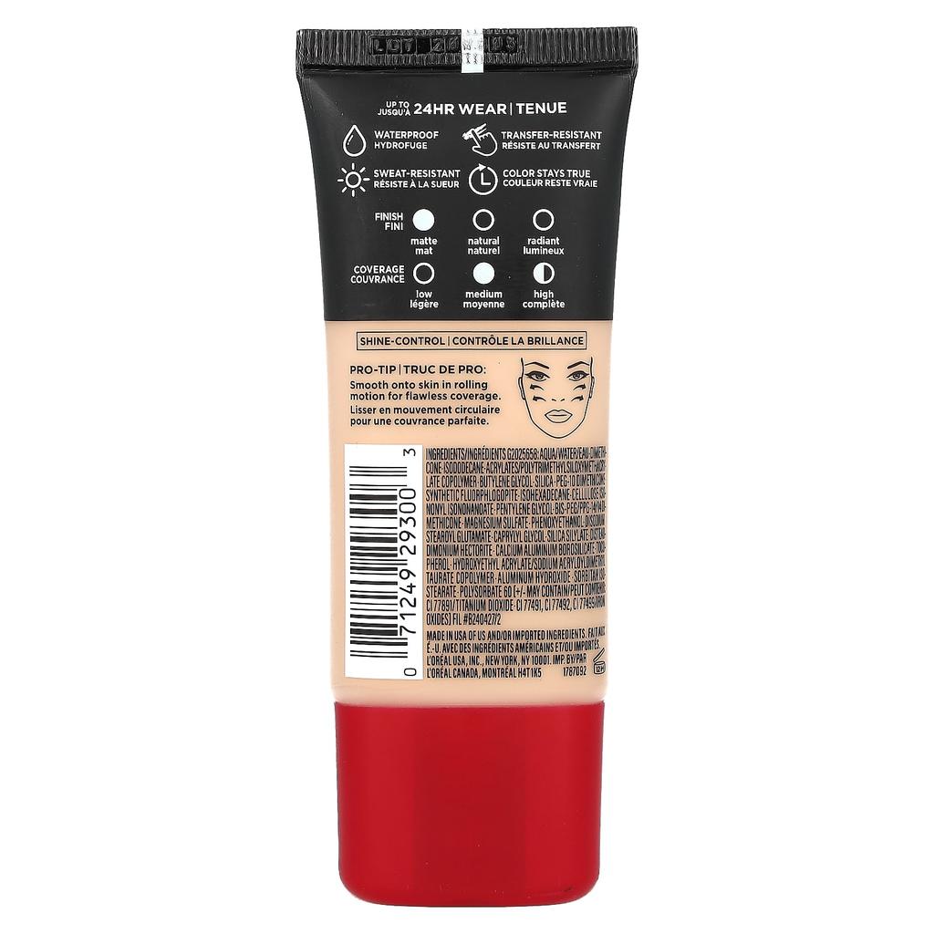 L'Oréal, Infallible, Pro Matte Foundation, 102 Shell Beige, 30 Ml (1 Fl Oz)