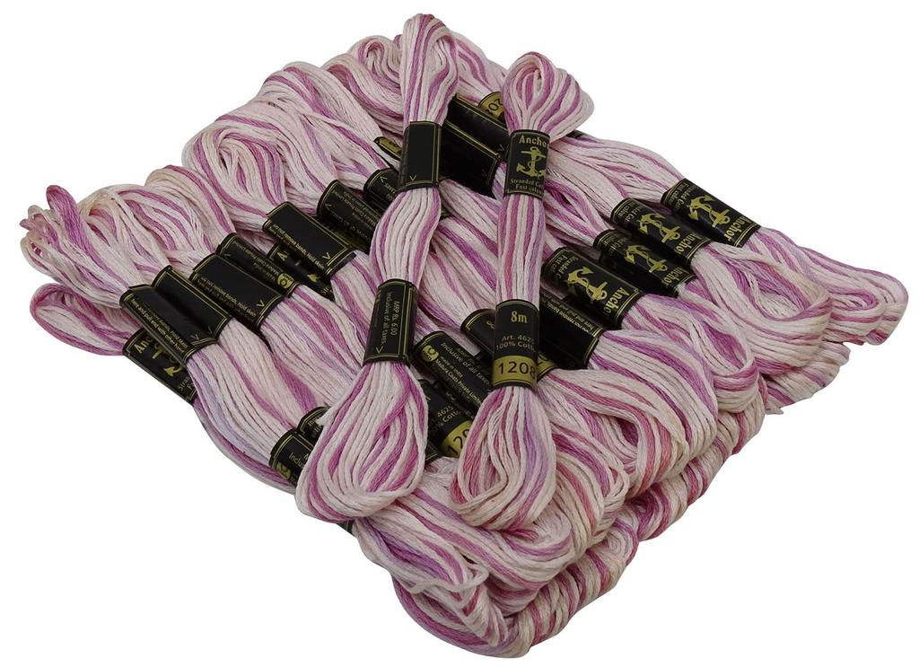 IBA Indianbeautifulart Ață dublă din bumbac cu șuvițe din punct de cruce pentru broderie manuală Ață dentară 25 frici-maro și