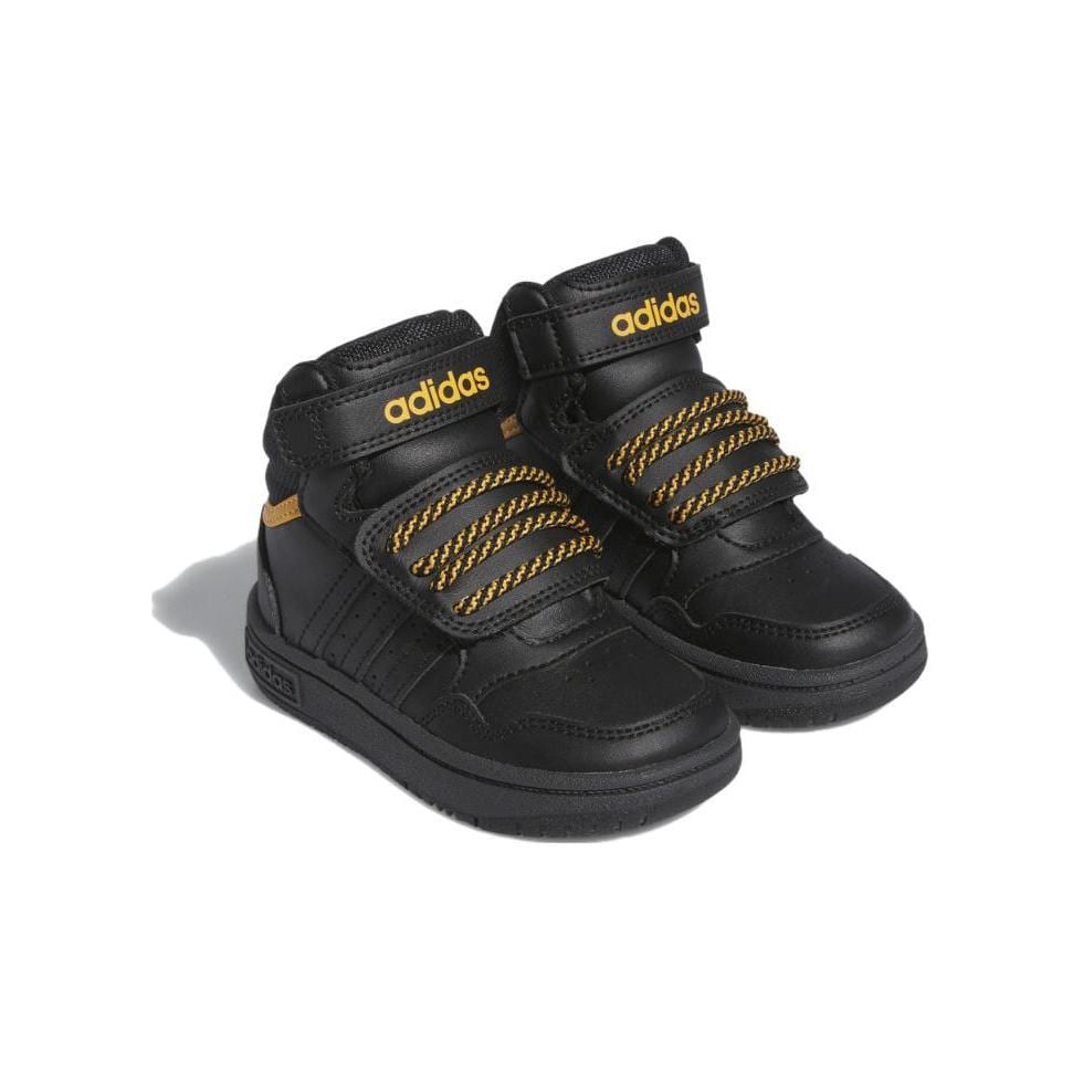 adidas Hoops 3.0 Versatile Anti Kick Cushioning High Top Toddler Shoes Black Yellow Infant And Toddler IF7755