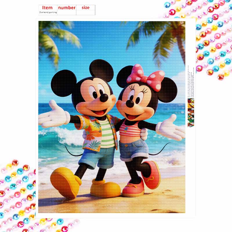 Disney DIY diamond painting 5d full diamond cross stitch diamond beach holiday living room bedroom decorative painting
