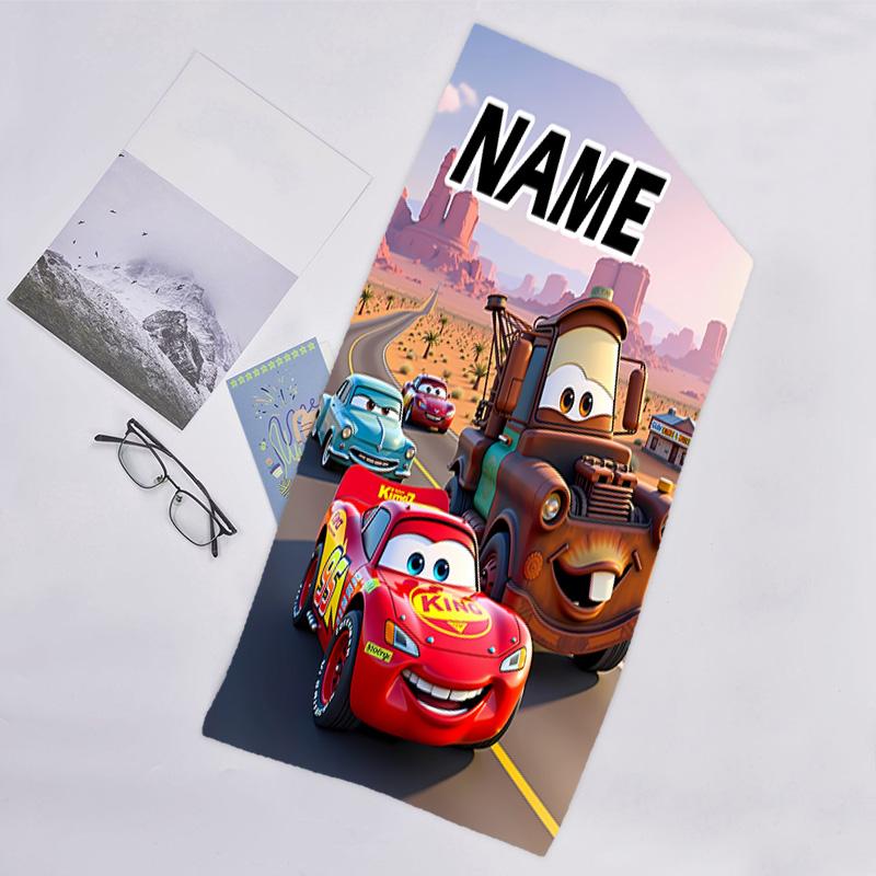 1pc Cars1 Beach Towel with Custom Name, Beach/Swimming/Bath/Picnic/Camping Towel, Suitable for Seaside Beaches
