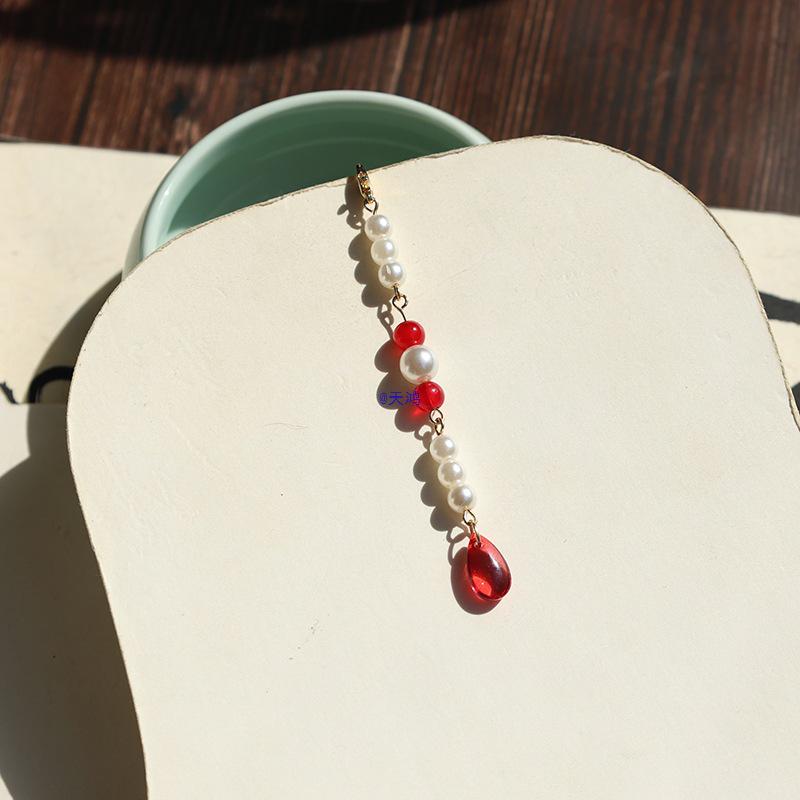 Ancient Style Removable Tassel Fan Hairpin Pendant - Chinese Semi-Finished Step Shake Accessory.
