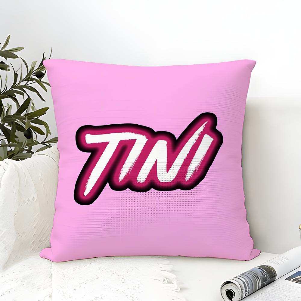 Argentine Pop Singer Tini Pillow Case Cotton Linen Fabric Square Zipper Pillowcase Home Decorative Living Room