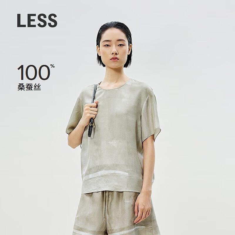LESS Mulberry Silk Round Neck Short Sleeve Shirt