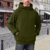 Felpa con mezza zip da uomo Autunno e Inverno Velluto Ispessito Felpa con cappuccio da uomo Top Giacca Monocolore