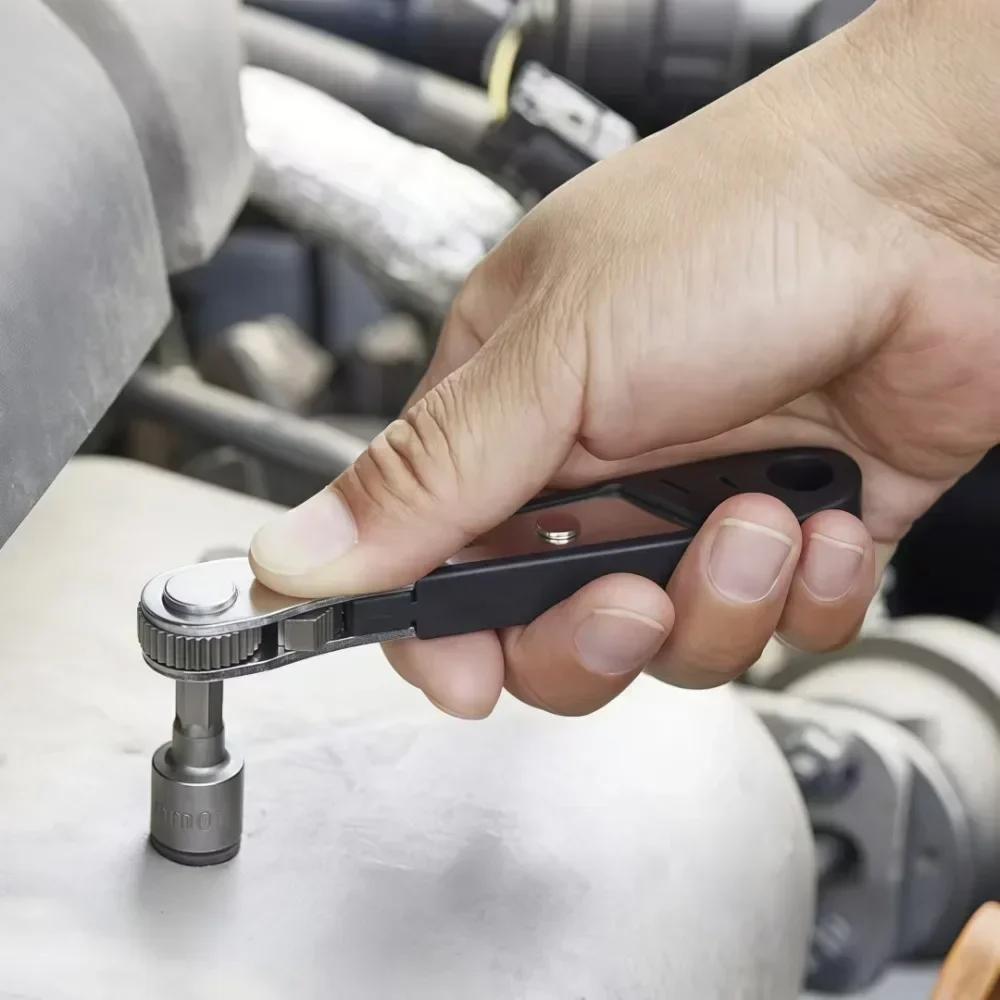 Mini Ratchet Wrench, Hexagonal Double-sided Elbow Wrench, Multifunctional Wrench